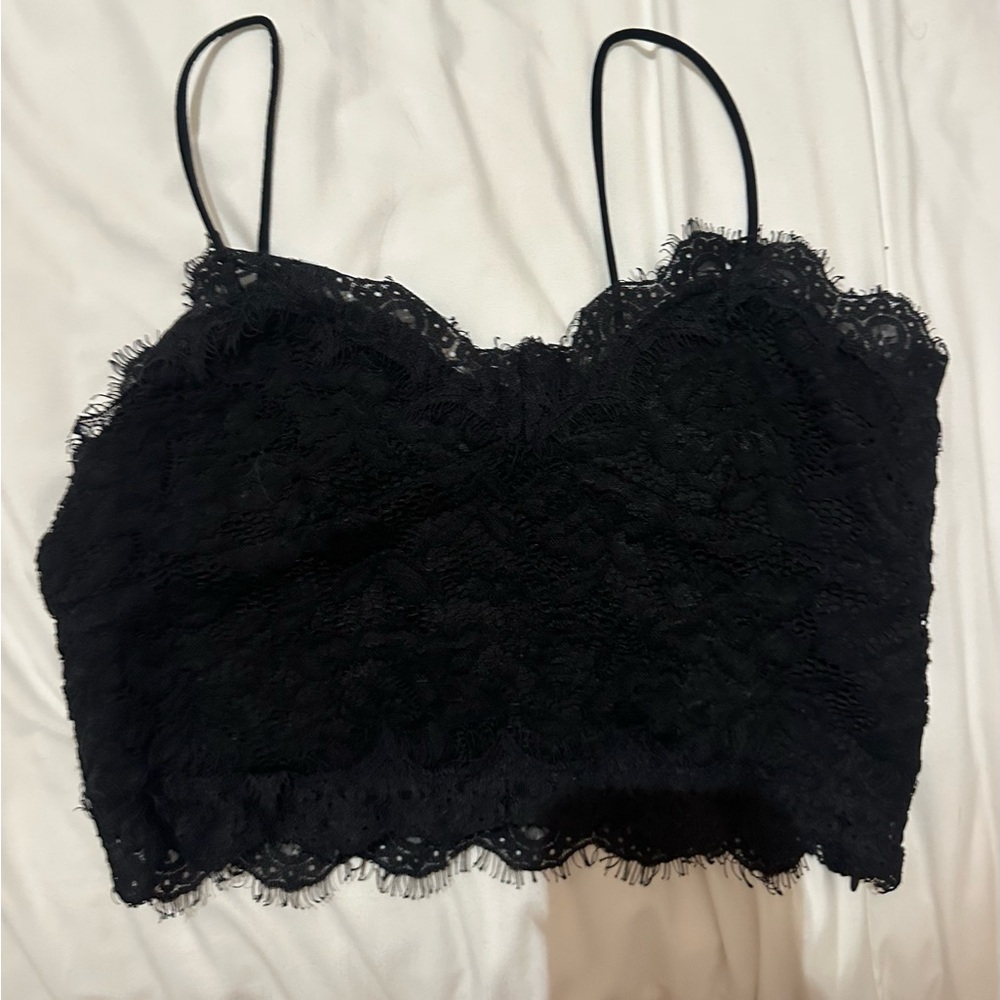 Black Lace Crop Top